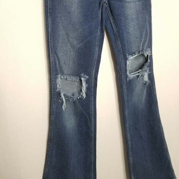 Free People Jeans Authentic Flare Destroyed Jeans - Picture 3 of 8